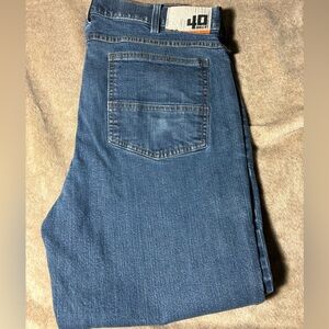 40 Grit Men's Blue Denim Jeans - Classic Straight Fit